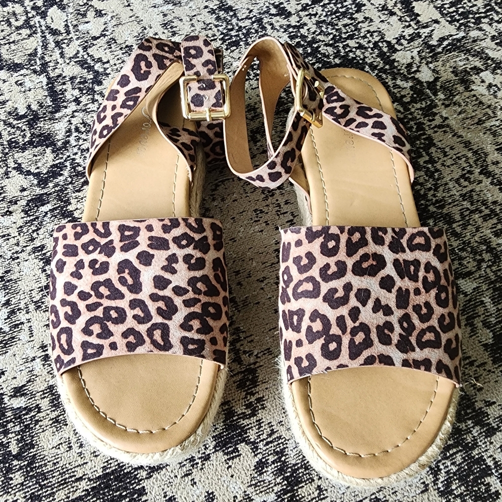 Forever 21 Animal Print Espadrille Sandals - Picture 3 of 5